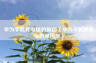 华为手机耗电快的原因(华为手机耗电快的原因是)